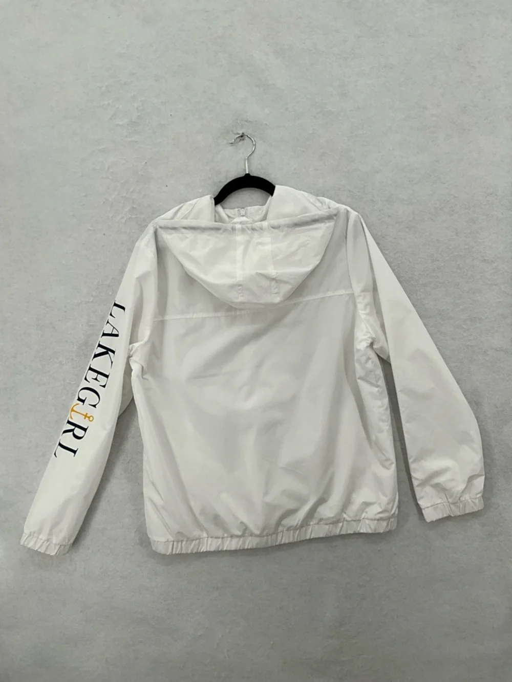 NWOT Lakegirl‎ Women's Full Zip Windbreaker Jacket Nautical Large White